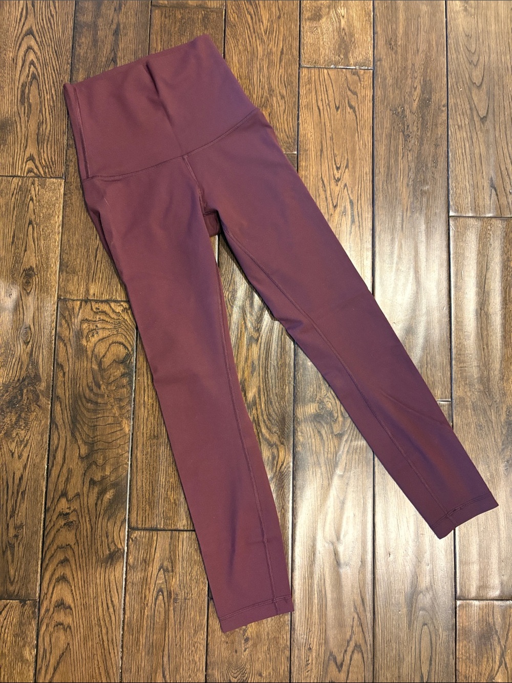 Lululemon Wunder Under High-Waist Burgundy Leggings; Thick, Double-Lined